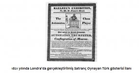 1821 Yılında Londra’da Gerçekleştirilmiş Satranç Oynayan Türk Gösterisi İlanı.jpg